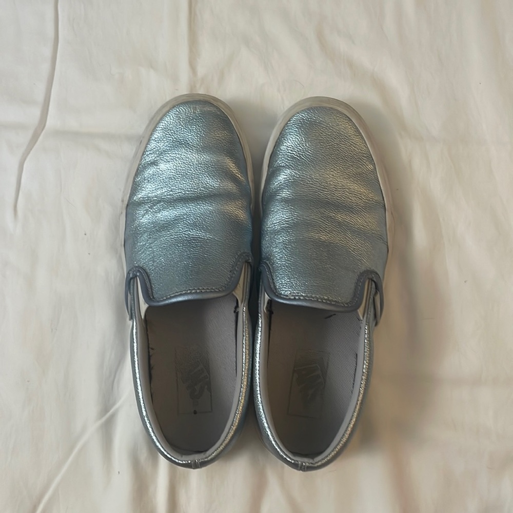 Blue Metallic Slip on Vans